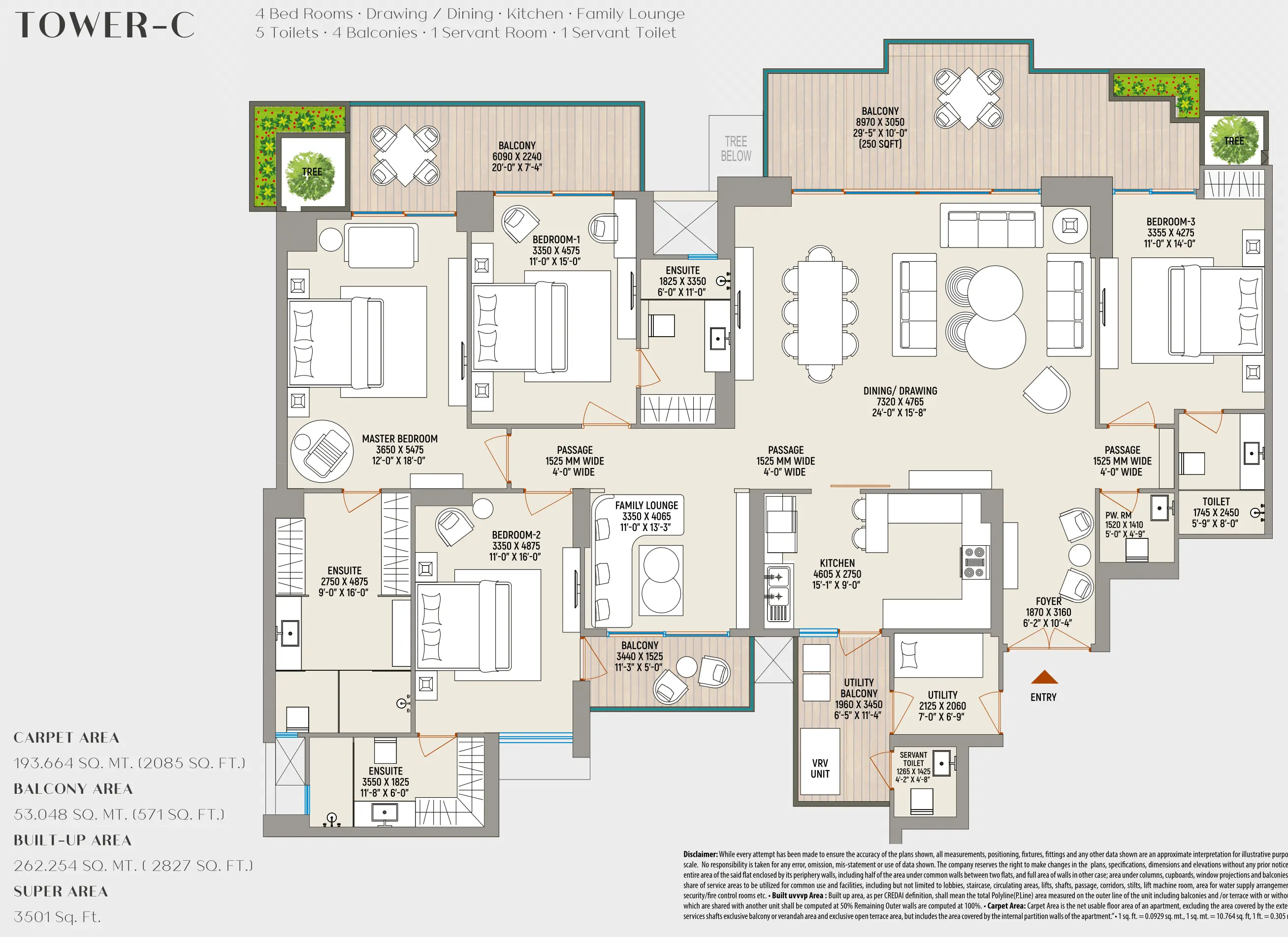 4 BHK apartments in County 107 Noida 