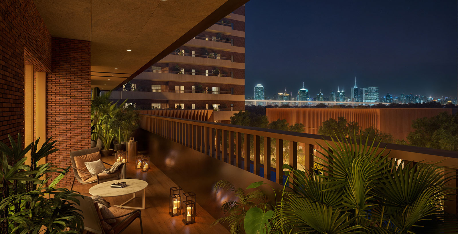 Aerial view of Noida city showcasing modern residential and commercial developments along the Noida Expressway