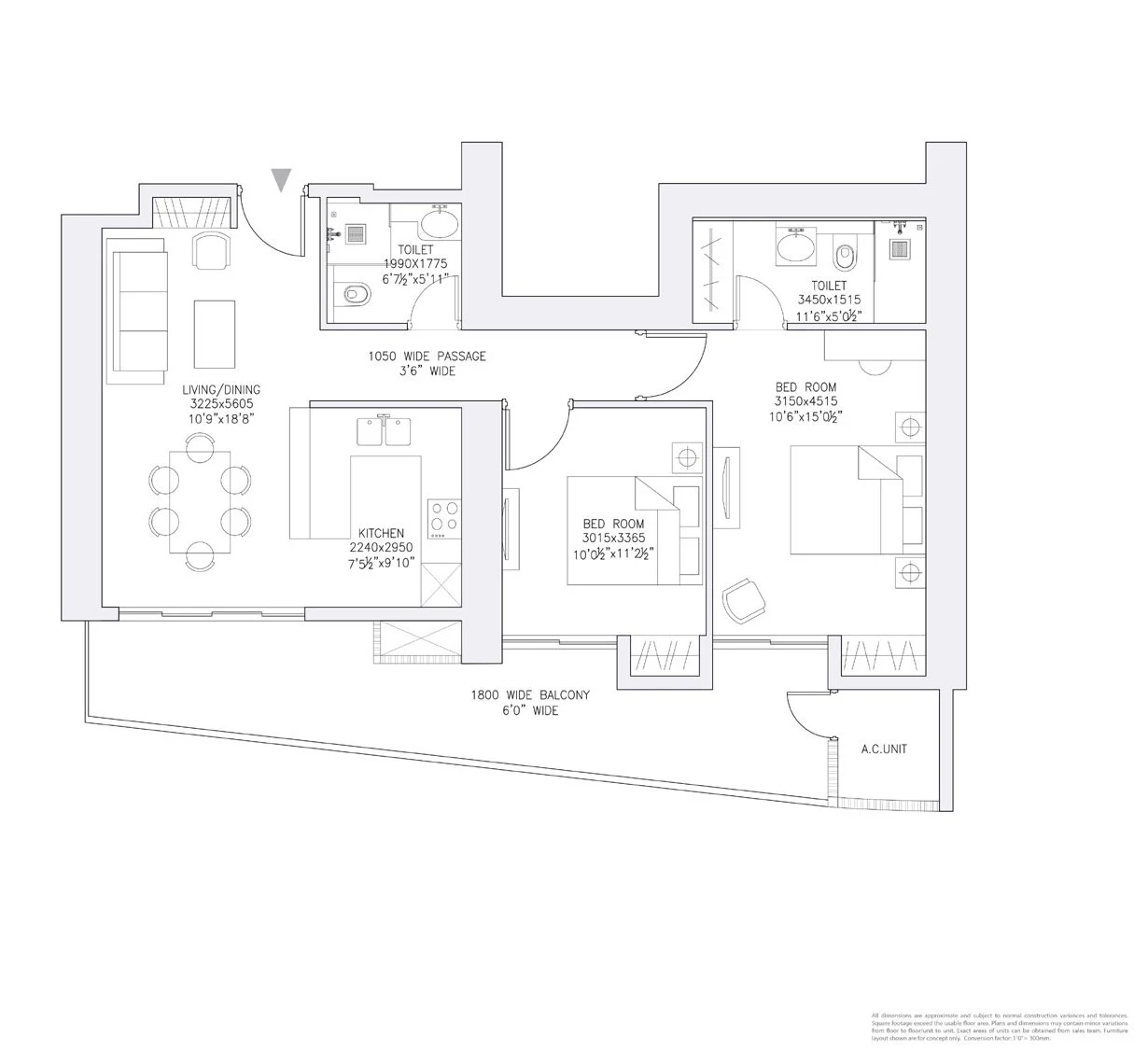 2 BHK floor plan Supernova Nova Residences Noida for sale and rent