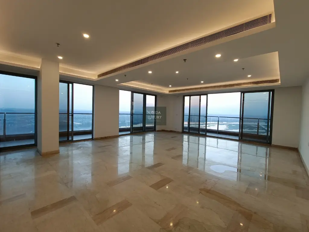 Luxury living room of 4 BHK penthouse for sale in Supertech Supernova Nova Residences Noida