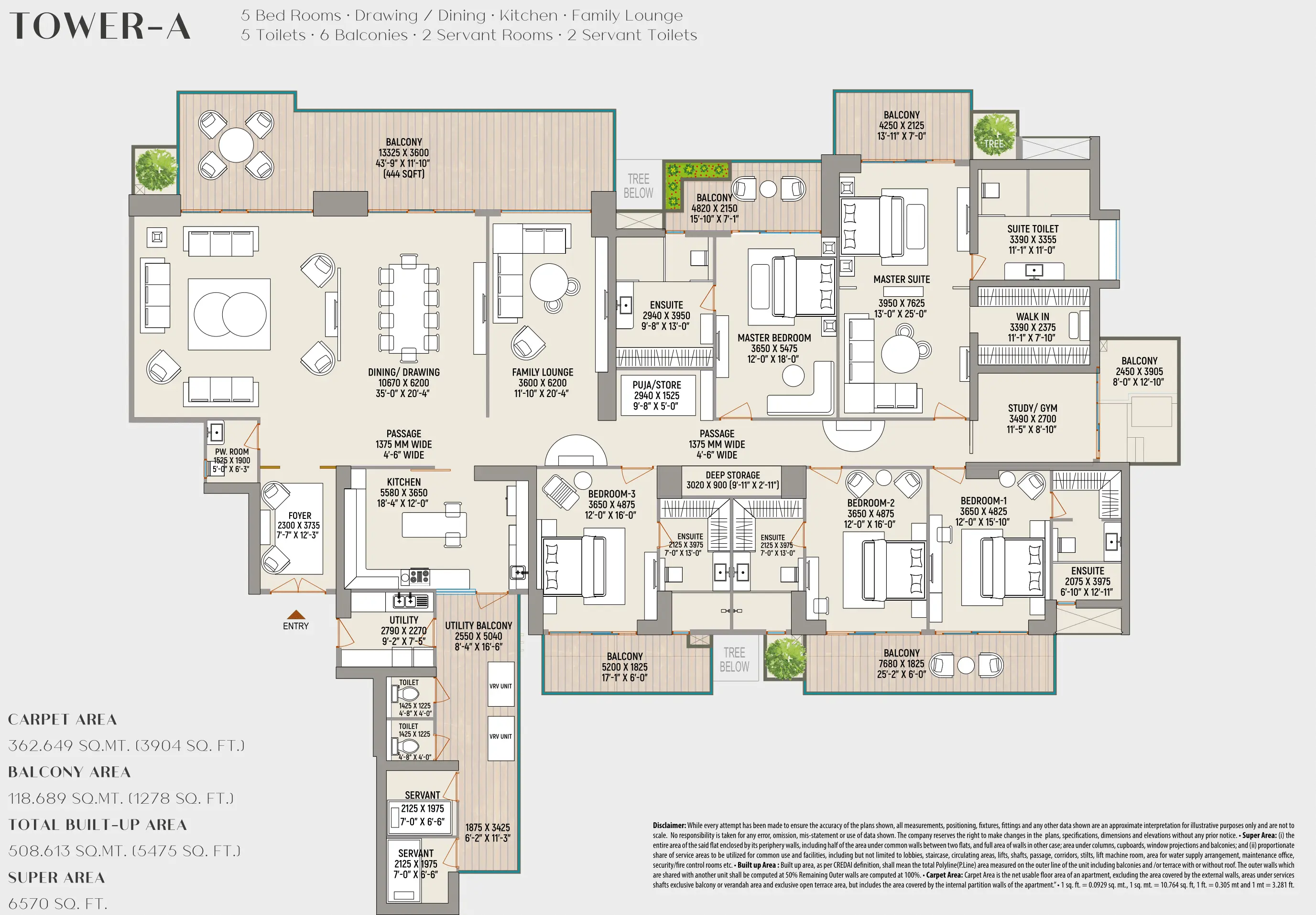 5 BHK luxury floor plan in County 107 Noida