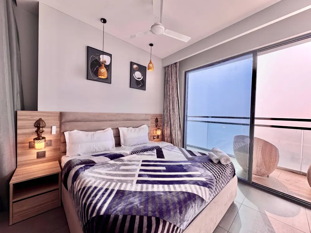 RiverAura 33 bedroom window Yamuna river view apartment Noida high floor